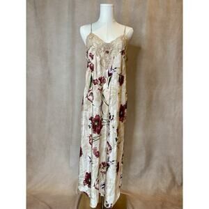 Vtg Expressions by California Dynasty Floral Lace Slip Dress M 90s Romantic Gown